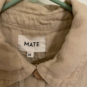MATE The Label Linen Oversized Button Down Shirt, XS, Natural